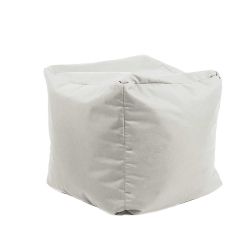 Pouf cube gris perle extérieur