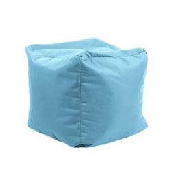 Pouf cube bleu clair extérieur
