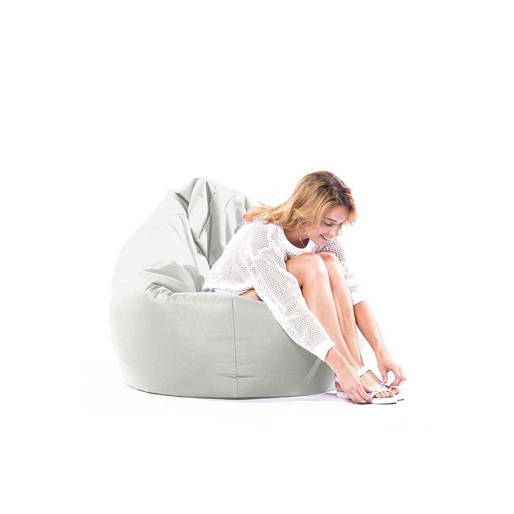 Pouf fauteuil gris clair