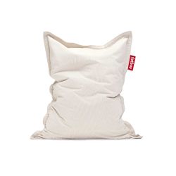Pouf blanc crème recyclé