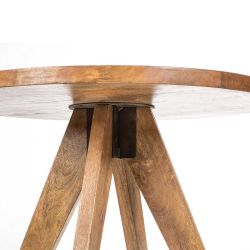 Table basse ronde en bois brut et naturel