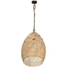 Suspension grand format fibres naturelles pour restaurant