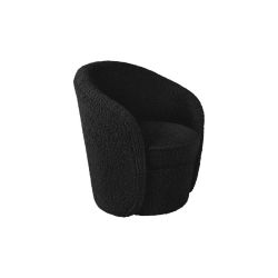 Pouf fauteuil bouclettes noir