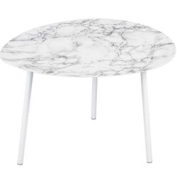 Table d'appoint imitation marbre blanche