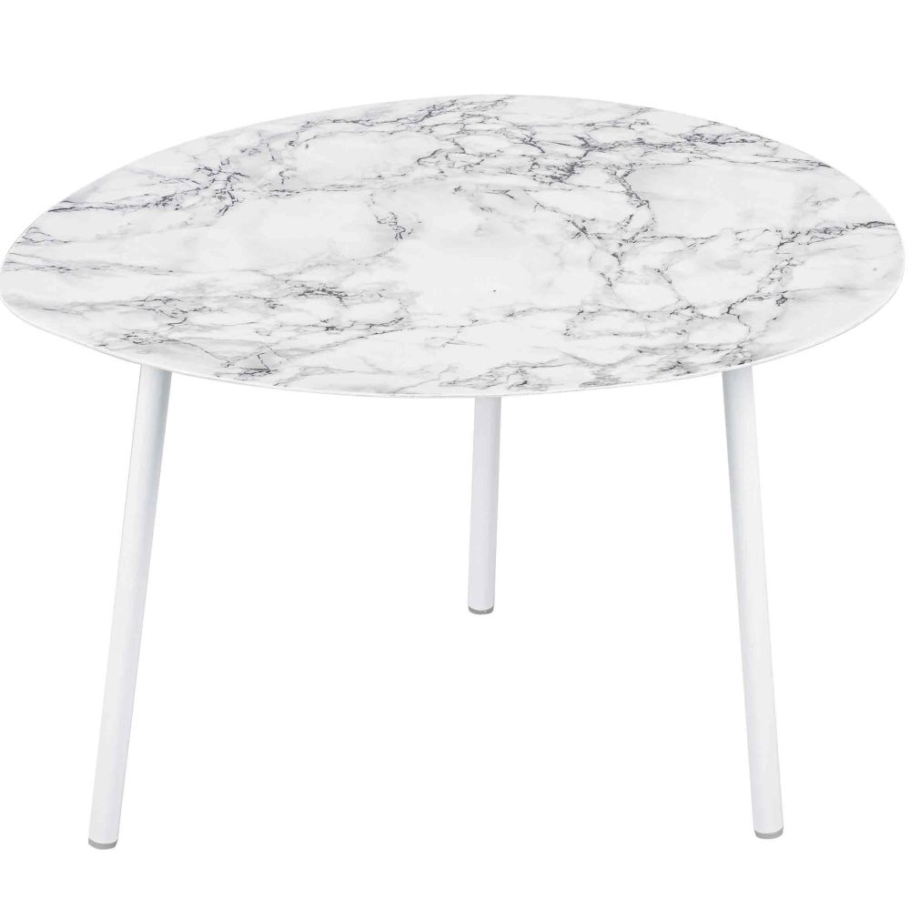 Table d'appoint imitation marbre blanche Table d'appoint imitation marbre blanche