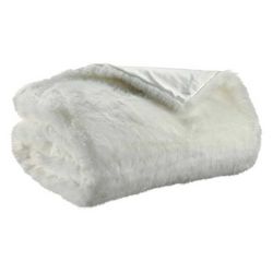 Plaid blanc en fausse fourrure