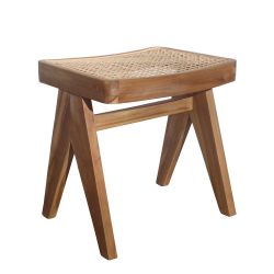 tabouret bois et cannage