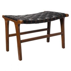 tabouret noir et bois