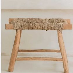 Tabouret en teck et bois