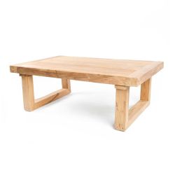 Table basse rectangle en bois brut