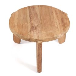 Table d appoint en bois massif ronde wabi sabi S