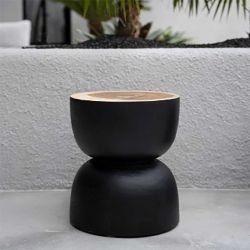 Tabouret en bois noir