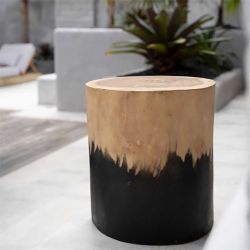 Tabouret bi color noir et bois