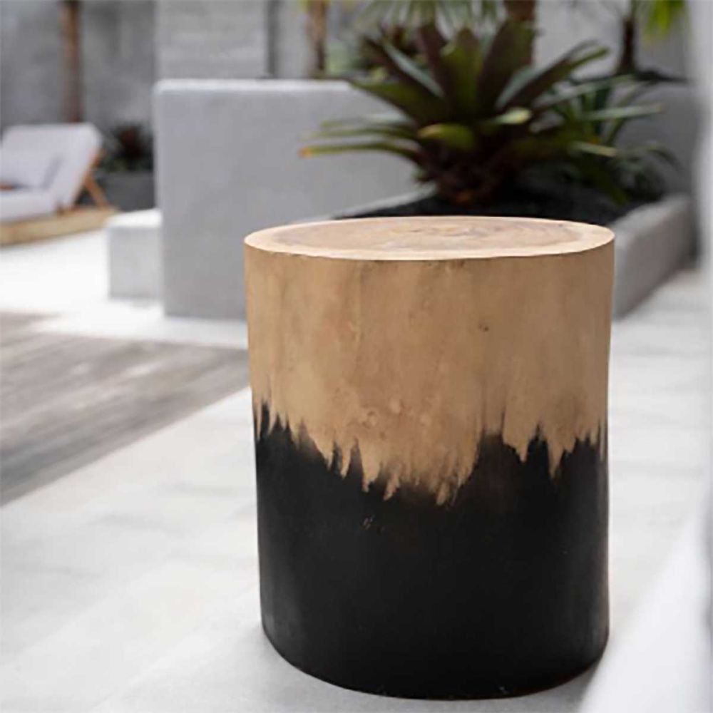 Tabouret bi color noir et bois Tabouret bi color noir et bois