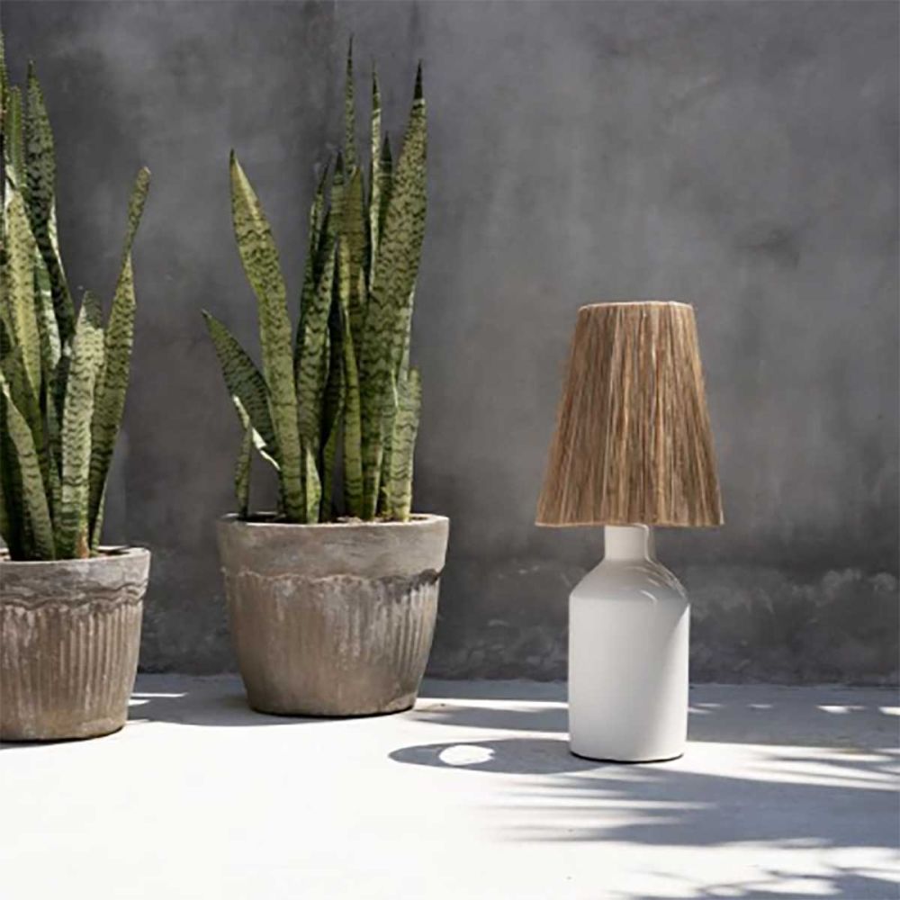 Lampe bédouin en terre cuite blanche Lampe bédouin en terre cuite blanche