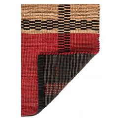 Tapis en jute et rouge