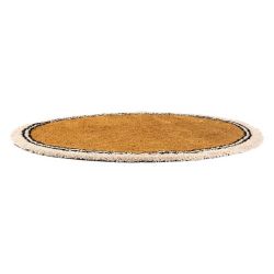 Tapis rond moutarde
