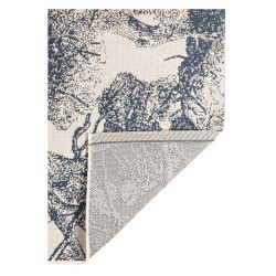 Tapis beige et bleu pour jardin