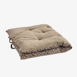 Matelas de sol imprimé deux faces beige noir