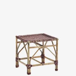 Tabouret bambou assise rose