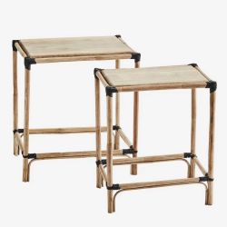 Set de 2 tables d'appoint en bois