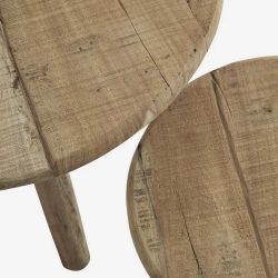 tabouret rond en bois
