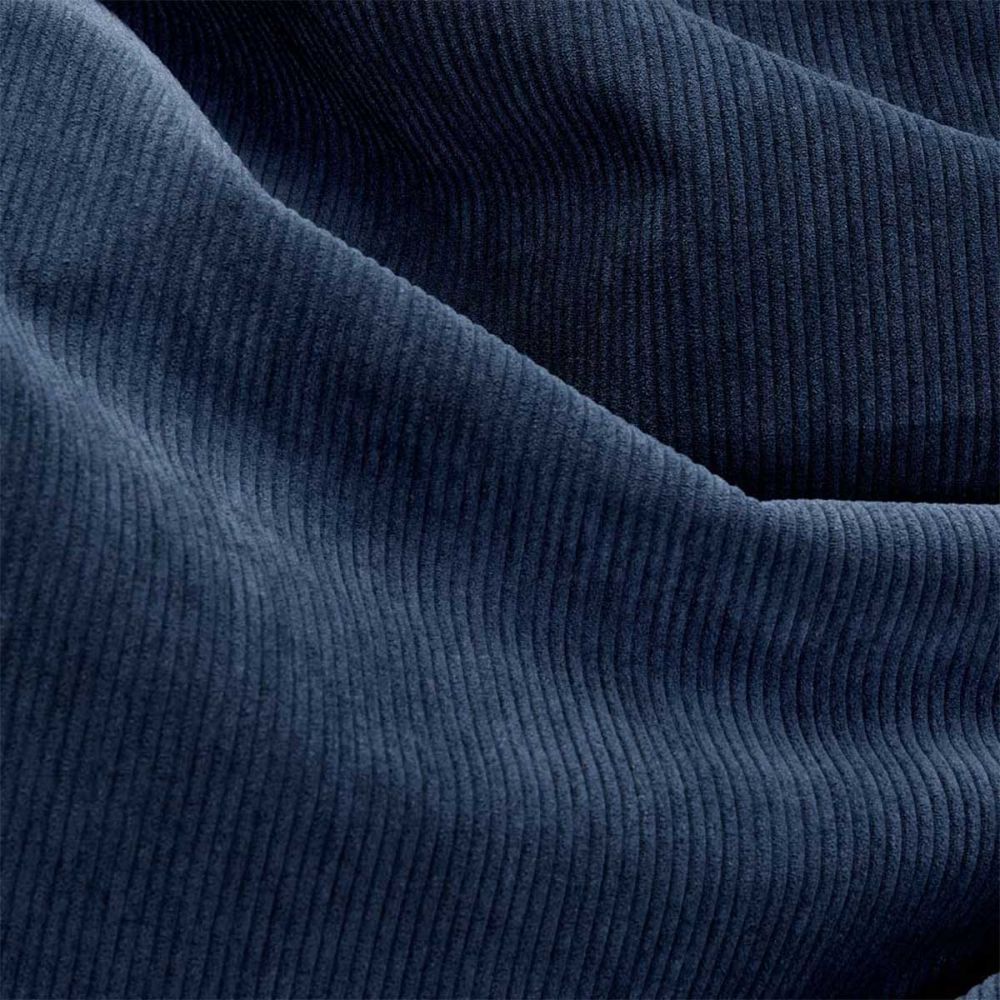 Pouf pliant double Velours Bleu Marine - Petit meuble de rangement