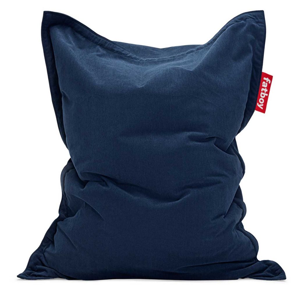 Pouf velours Fatboy Original Slim cord bleu