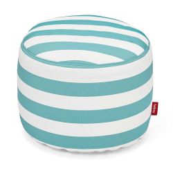 Pouf extérieur rayures bleu azur