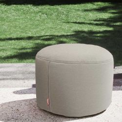 Pouf rond gris taupe