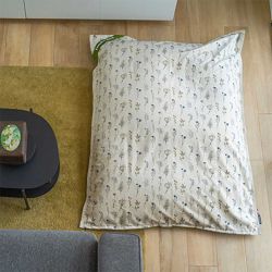 Pouf intérieur en velours imprimé fleurs