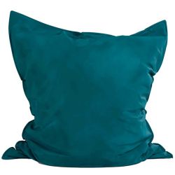 Pouf velours bleu canard