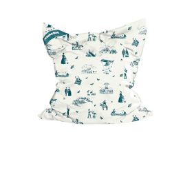 Pouf géant en velours motif champêtre