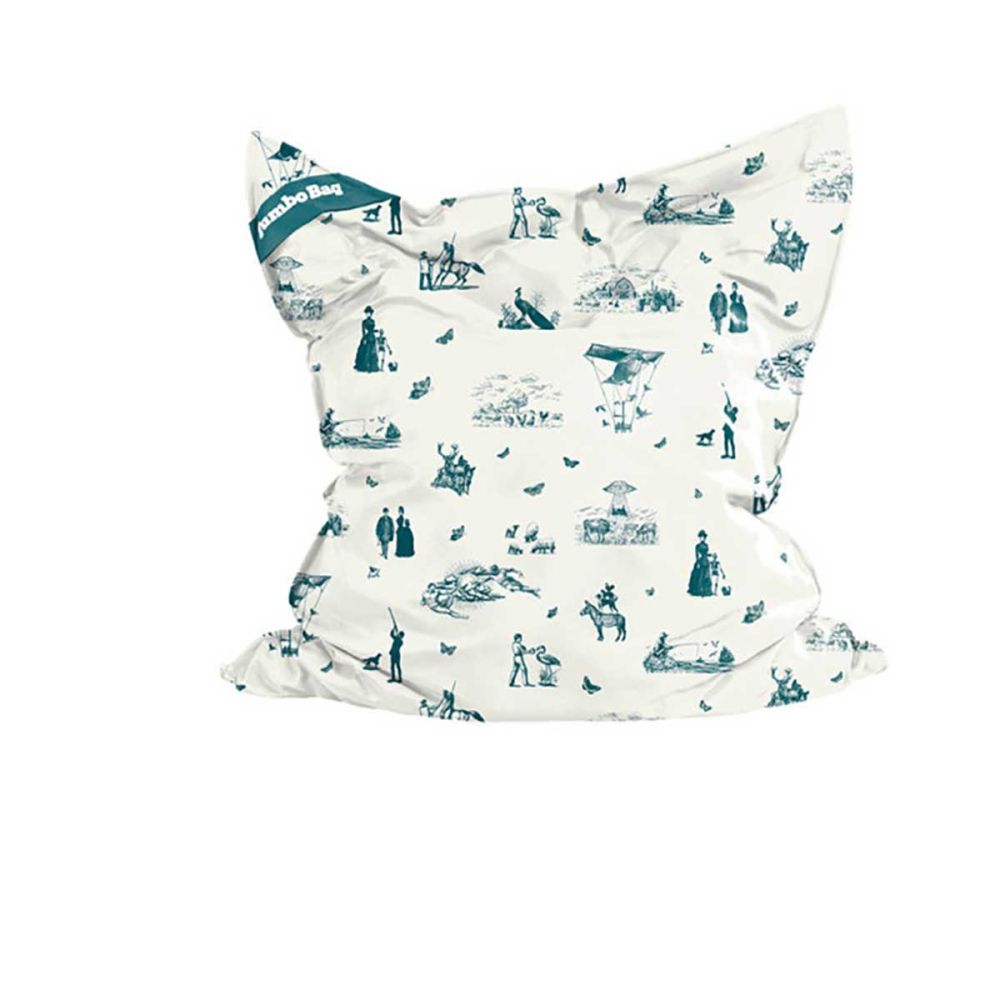 Pouf géant en velours motif champêtre Pouf géant en velours motif champêtre