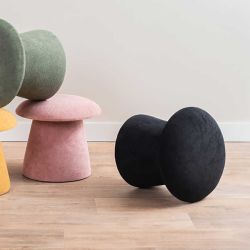 Pouf champignon bouclette noir