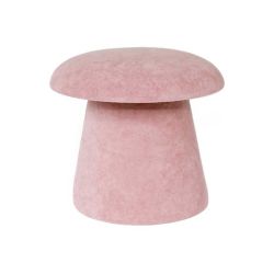 Pouf champignon velours rose