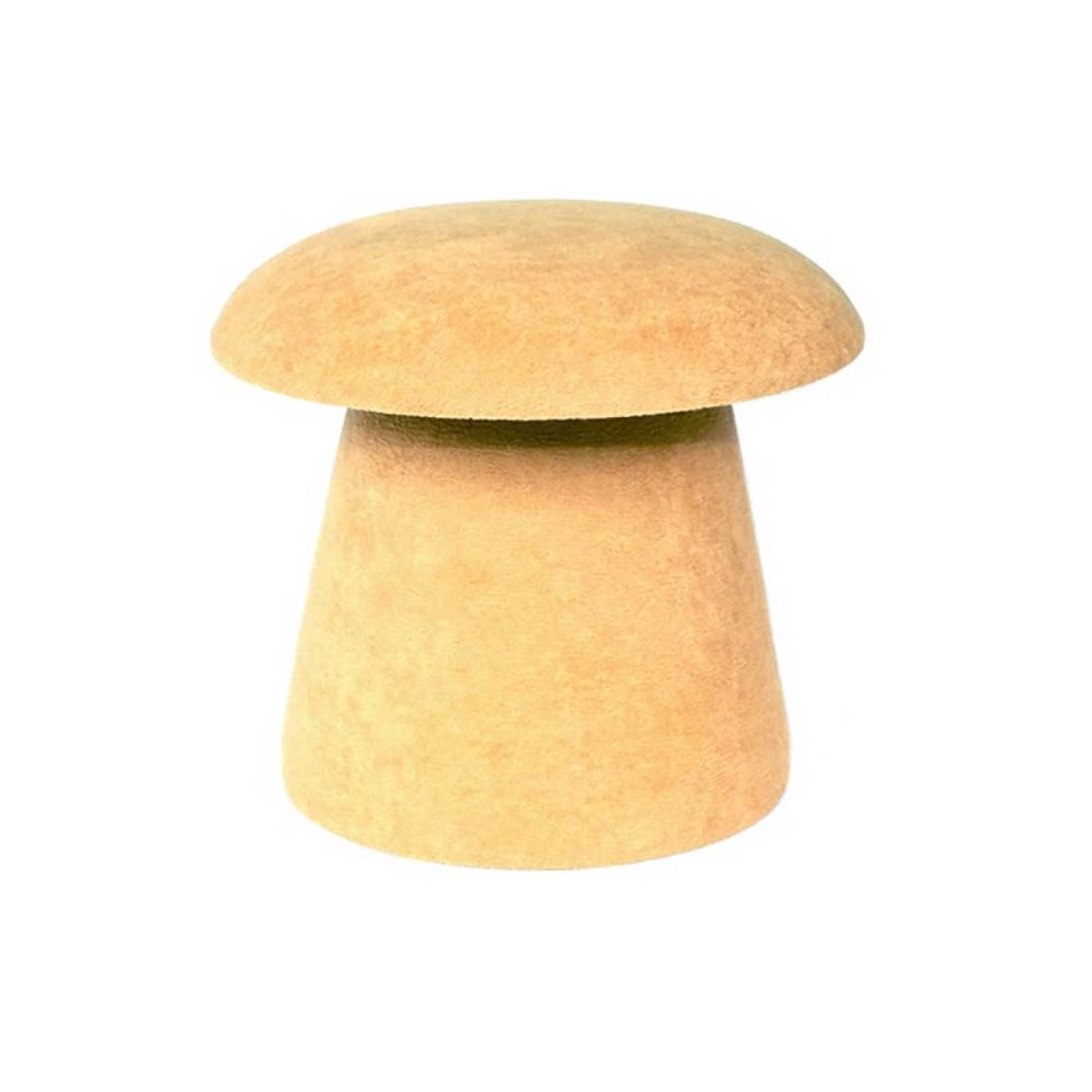 Pouf champignon velours jaune Pouf champignon velours jaune