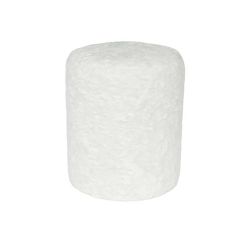 Pouf rond fausse fourrure blanche