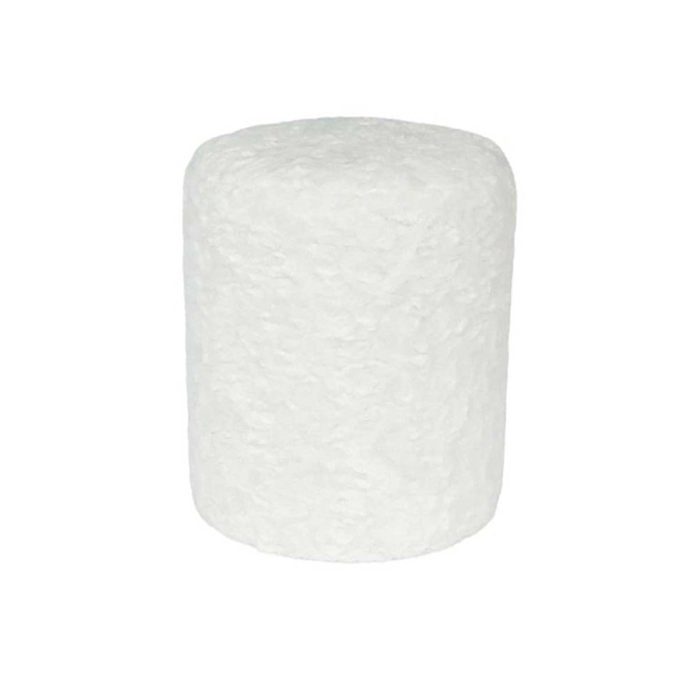 Pouf rond fausse fourrure blanche Pouf rond fausse fourrure blanche