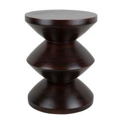 Table totem en manguier foncé