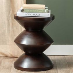 Table totem bois brun