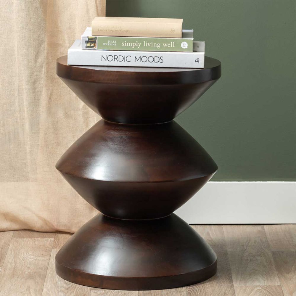Table totem bois brun Table totem bois brun