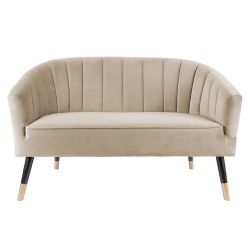 Canapé 2 places en velours beige