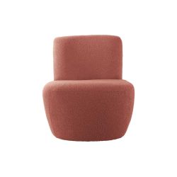 Fauteuil bouclettes vieux rose