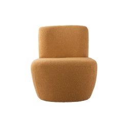 Fauteuil bouclé jaune ocre