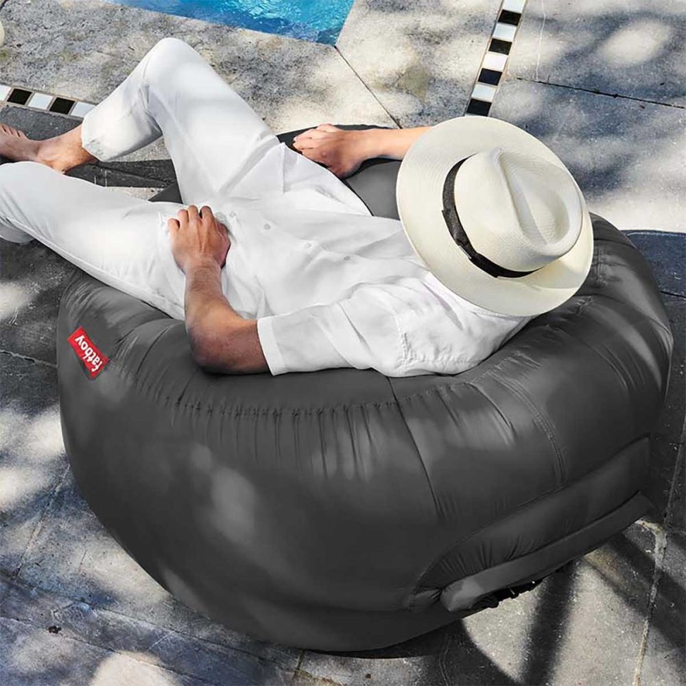 Pouf Lamzac 0 gonflable gris acier fatboy Pouf Lamzac 0 gonflable gris acier fatboy
