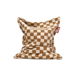 Pouf original slim Teddy chess crème