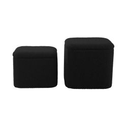 pouf noir en bouclette