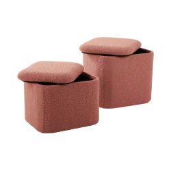 tabouret coffre rose