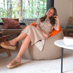 pouf géant orange fauteuil extérieur